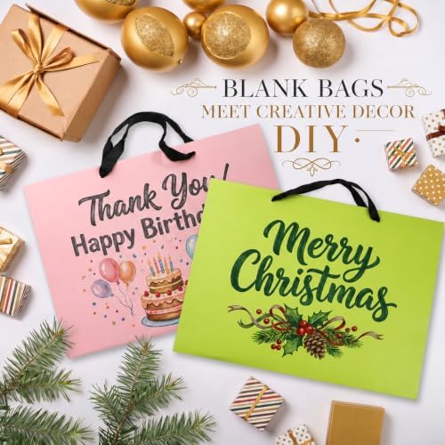 Yesland 24 Pcs Large Gift Bag with Handles, 6 Colors Kraft Paper Party Favors Gift Bag, 15.7 x 4.7 x 11 Inch Rainbow Goodie Bags for Birthday Baby Shower Holiday Wedding Business School Supplies Merchandise - Image 4