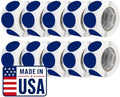 Perco Dark Blue Perforated Round Circle Dot Sticker 3-Inch Labels — 10 Rolls, 5,000 Stickers - Business Logos, Category Labels & Professional Signage, Strong Adhesive - Made in USA by Perco