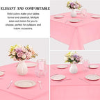 4 Pack Square Table Cloth 85x85 Inch Pink Tablecloth Machine Washable Fabric Polyester Table Cover for Dining, Buffet Parties, Picnic, Events, Weddings and Restaurants（Pink） - Image 3