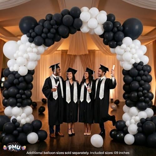 PMU DIY Professional Balloon Arch Premiere Kit (Black and White) Balloon Garland for Party Decoration, Decoration Kit for Birthday Party, Wedding, Graduation, Baby Shower (41698-61646-73005) Pkg/1 - Image 2