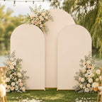 Arch Backdrop Stand and Cover Set 7.2ft,6.6ft,6ft Metal Arch Frame Stand Gold with Beige Cover for Wedding Birthday Party Baby Shower with Storage Bag(Beige, 7.2FT+6.6FT+6FT) - Image 7
