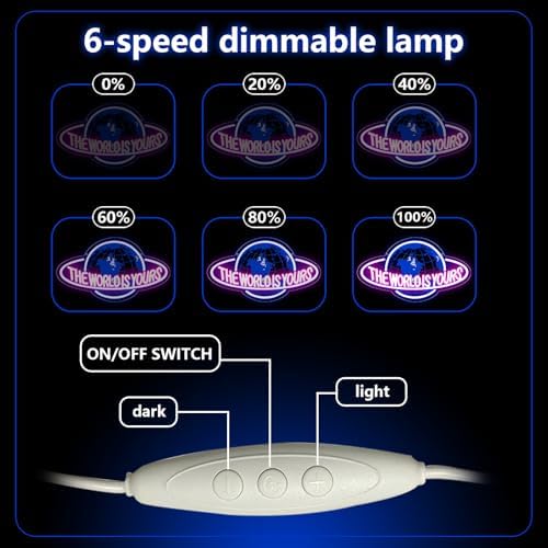 The World is Yours Neon Sign, Led Neon Light Signs for Game Room Wall Decor Gaming Planet LED Light up Sign Lamp for Man Cave Party Bedroom Bar Birthday Gamer Gift Dimmable USB Powered(16.2"*9.5") - Image 4