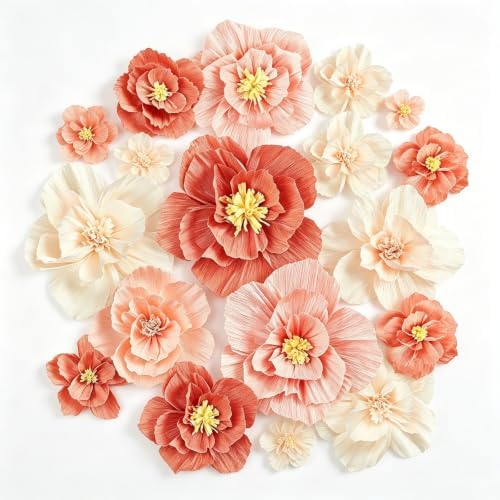36 Pcs Tissue Paper Flowers Decorations for Wall,8" 10" 12" Crepe Paper Flowers for Floral Party Wedding Baby Bridal Shower Birthday Wall Decor (36, Assorted Color) by Unknown