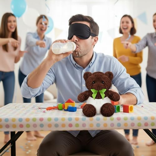 6 Sets Bottle Chug Baby Shower Games Chocolate Brown Bear - Image 5