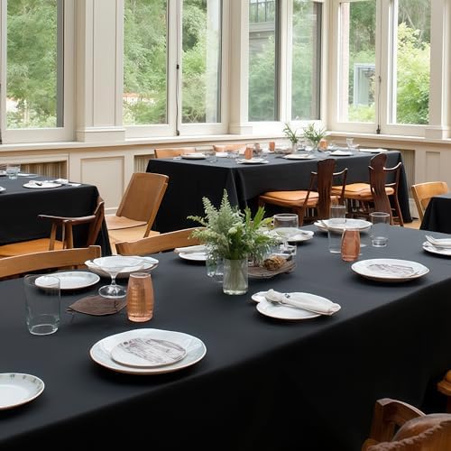 sancua Black Tablecloths for 6 Foot Rectangle Tables, 6 Pack 54x108 Inch - Image 4
