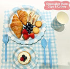175Pcs Blue Plates and Napkins | Serves 25 Guests, Paper Plates, Napkins, Cups and Cutlery, Ideal for Boys Birthday Party, Baby Shower, Beach Gathering & Outdoor Picnic - Image 4