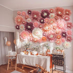 Giegxin 44 Pcs Multiple Sizes Boho Giant Paper Flowers for Wall Decor - Image 6