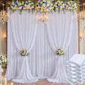 60×14 ft White Wrinkle Free Backdrop Curtain, Soft Silky Polyester Wedding Drapes 12 Panels 14ft Height Photo Backdrop Curtains for Parties Birthday Baby Shower Photography Background Cloth by ENJOYYOURPARTY