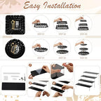 LemonRoad 19 Pcs Cupcake Stand Holder Dessert Table Display,Black and Gold - Image 3