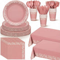 Havawish 177 Pcs Cielito Lindo Party Decoration Platos De Barro Mexicanos Fiesta Tableware Set Mexicanos Talavera Plates Cups Napkins Tablecloths Baby Shower(Pink,White Flower) by Havawish