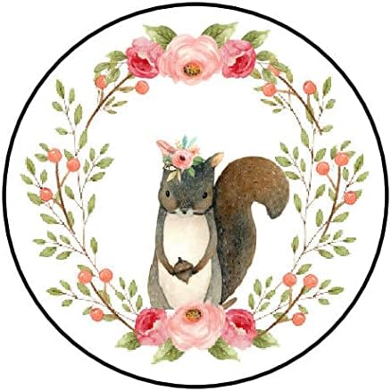 Woodland Girl Squirrel Birthday Baby Shower Envelope Seals Labels Favors 1.5" Round Stickers (1000) by HilmanRollers