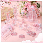 Lemonroad 36 Set Cielito Lindo Baby Shower Favors Clear Shot Glasses, Pink - Image 4