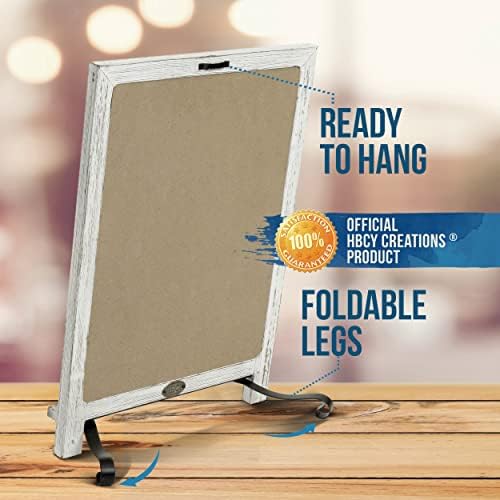 Rustic Whitewash Tabletop Chalkboard Sign/Hanging Magnetic Wall Chalkboard/Small Countertop Chalkboard Easel/Kitchen Countertop Memo Board / 12" x 17" in. Weddings, Birthdays, Baby Announcements - Image 3
