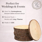 Set of (10) 8-9 inch Wood Slices for centerpieces, Arts and Crafts, and Rustic Home Decor! Wood Slice centerpieces, Wood Rounds, Tree Slices (Small 8-9 inch) - Image 2