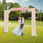 Adjustable Wedding Arches for Ceremony, 4 Post Hardware Kit, Outdoor Wedding Party Stand, 4 Post Backdrop Stand Kit Wedding Decorations Arch Square Backdrop Stand, 9.84 * 9.84 * 9.84ft Silver - Image 2