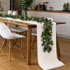 Cinrobiye 11pcs Cheesecloth Table Runner Set 120 Inch – Gauze Table Runner with Napkins, Eucalyptus Garland & String Lights for Wedding Baby Shower Table Decor, Rustic Boho - Image 5