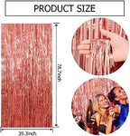 20 Pack Rose Gold Fringe Curtain Backdrop Birthday Bachelorette Party Decorations Metallic Tinsel Streamers Foil Backdrop Christmas Graduation Wedding New Year Party Decorations - Image 7
