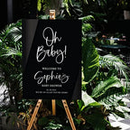 Andaz Press 16"x20" Black Acrylic Personalized Baby Shower Welcome Sign, Gender Neutral Large Oh Baby Sign for Easel Stand, Baby Shower Decorations - Image 3