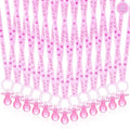 100 Pieces Baby Shower Pacifiers Necklace, Cute Acrylic Pacifier Necklaces for Chupones para Baby Shower Games Charm, Party Favors, Decorations DIY, Gender Reveal Table Scatter(Pink) by XINHUIDALSQ