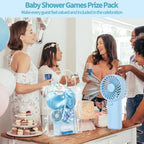 6 Set Summer Baby Shower Prizes for Game Winners, Blue Handheld Fan Favor - Image 5