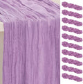 10 Pack Lilac Cheesecloth Table Runner 35x120 Inch 10Ft Rustic Gauze Cheese Cloth Table Runner Sheer Cheesecloth Table Runners for Wedding Party Bridal Shower Decoration by SuBleer