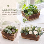 Dandat 2 Set 10 Inch Wooden Flower Box Rustic Table Centerpieces,Dark Brown - Image 5