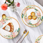 Boosolo Floral Party Supplies - Paper Plates and Napkins Sets for 50 Guests - Include Floral Party Disposable Paper Dinner Plates, Napkins for Baby or Bridal Shower, Birthday, Wedding - Image 7