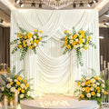 20FT x 15FT Wrinkle-Free Ivory Backdrop Curtains for Wedding, 4 Panels Ivory Fabric Photo Background Drapes for Wedding Reception, Birthday, Bridal & Baby Shower Decorations Photography by Besutolife