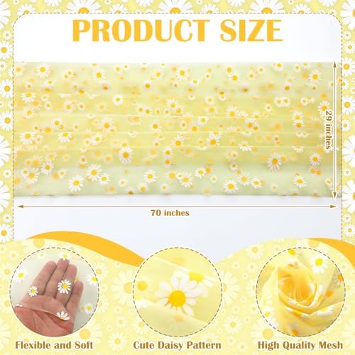 8 Pcs Yellow Daisy Table Runners 29 x 70 in Daisy Tablecloth - Image 2