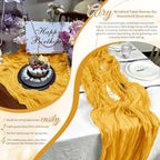Gold Boho Cheesecloth Table Runner 12 Pack 17x108 Inch Sheer Gauze - Image 7