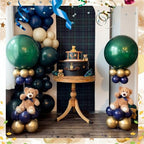5 Set Tartan Plaid Baby Shower Centerpieces Balloon Kit Blue Gold - Image 3