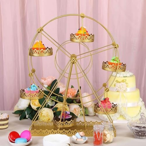Efavormart 2 Sets of Large Metallic Gold Bird Cage Wedding Centerpiece Table Party Decor All Occasions - 9",13" Tall - Image 2