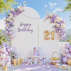 7.2FT & 6FT Arch Backdrop Cover, White & Pink Wedding Arch Covers, Spandex Arch Covers Stretchy Backdrop for Bridal Shower Baby Shower Birthday Decoration - Image 2