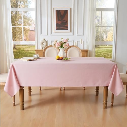 Light Pink Rectangle Tablecloth 60 x 120 Inch Machine Wash Indoor & Outdoor - Image 4
