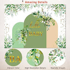 Greenery Boho Arch Baby Shower Backdrop Banner Decoration,Sage Green Oh Baby Banner Sign Backdrops Eucalyptus Leaf Photography Background for Neutral Woodland Baby Shower Party Decor Photo Prop 10x7ft - Image 2