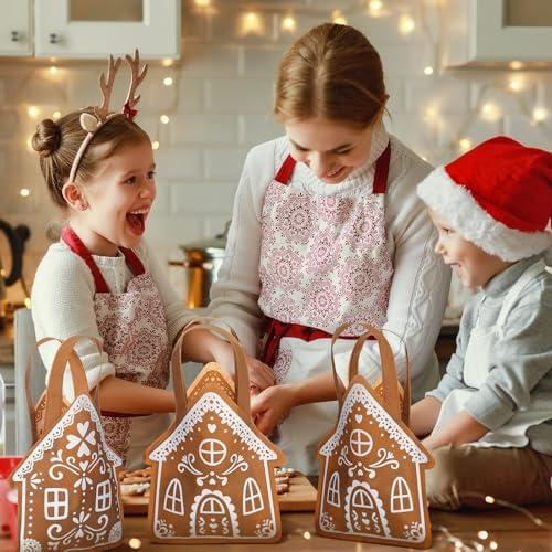 Silkfly 48 Pcs Gingerbread Christmas Tote Bags Non-Woven Party Favors - Image 5