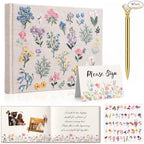 Ctosree Wildflower Baby Shower Guest Book with Pen,Colorful C,8.3 * 6 Inch by Ctosree