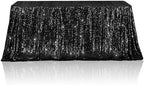 Poise3EHome Black Sequin Tablecloth 60×120 Inch Rectangle Sparkly Fabric Table Cloth for Birthday Wedding Halloween Party Holiday Baby Shower Decoration by Poise3EHome