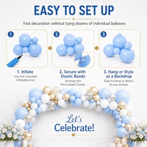 Reusable Inflatable Balloon Garland Arch Kit, Linked PVC Balloons (Rose Red) - Image 4