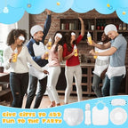 6 Sets Bottle Chug Baby Shower Blind Games Juegos Para Include Plastic Bottles Bibs Hat Eye Mask Disposable Diapers Blindfolded Baby Shower Bottle Games Gender Reveal Decoration (White) - Image 7