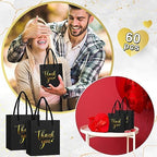 Honoson 60 Pcs Mini Thank You Gift Bag with Handle Bulk,Black - Image 5