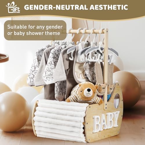 GiftAmaz Large Wooden Baby Shower Crate Closet, Baby Shower Gifts Basket - Image 3