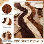 9 Pcs Brown Party Decorations Table Runner, Rustic Table Runner - Image 4