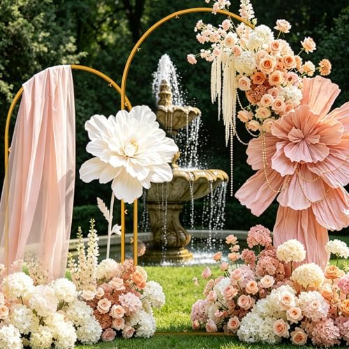 Wedding Arch Backdrop Stand, Gold Metal, Set of 2, 7.2FT and 6FT, for Birthday Party, Baby Shower, Graduation, Photo Booth, Balloon Floral Decoration - Image 5