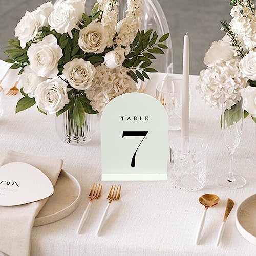 White Arch Table Numbers for Wedding, 20 Pack 5"x7" White Arch Acrylic Table Numbers 1-20 with stand, Perfect for Wedding Event Reception - Image 7