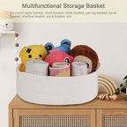 Small Woven Basket with Gift Bags and Ribbons, Empty Gift Basket and 87L Large Laundry Basket, Nursery Hamper, Large Blanket Basket, Toy Basket, White - Image 5