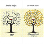 Personalized Wedding Guest Book Tree with Heart Fingerprints Signature Guestbook with Ink Pads DIY Canvas Sign-in Attendance for Wedding Anniversary -60x80cm - Image 3