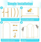 6FT Arch Backdrop Stand and Blue Cover Set,Balloon Arch Stand - Image 6