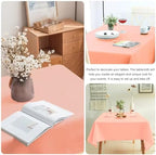 4 Pack Square Table Cloth 52x52 Inch Tablecloth Machine Washable Fabric Polyester Table Cover for Dining, Buffet Parties, Picnic, Events, Weddings Decor（Peach Coral） - Image 5