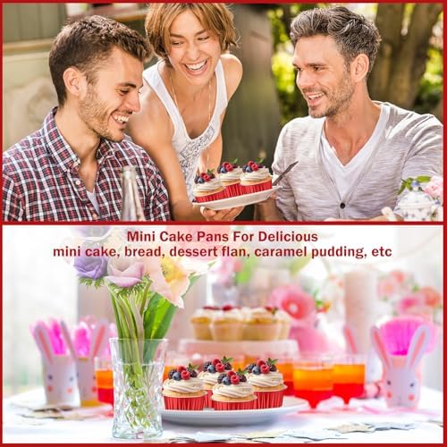 200 Pack Aluminum Cupcake Liners with Lids,Red,Plain - Image 6